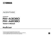 Yamaha RX-A3080-2080 - Owners manual 